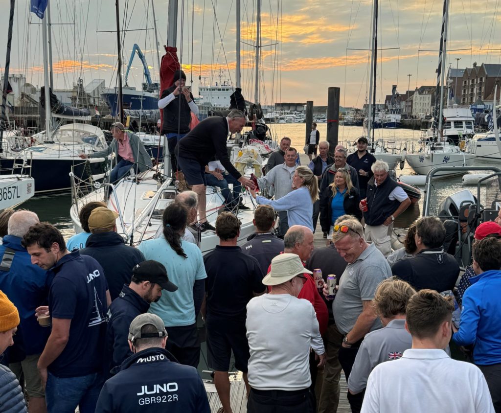 Pontoon Party at the JOG 2024 Cowes to Poole Yacht Race